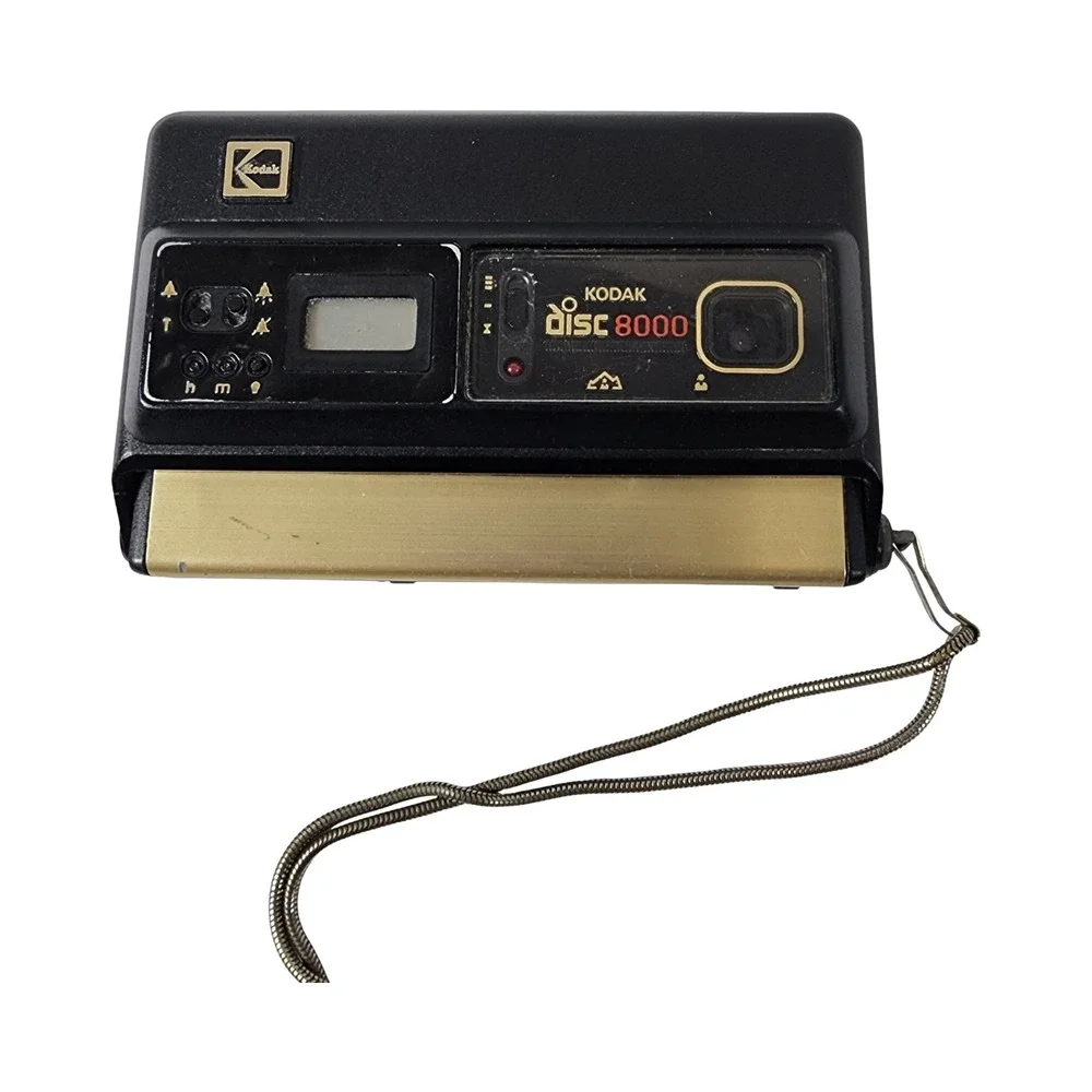 Kodak Disc 8000 Vintage Camera Black Gold with Digital‎ Clock and Flash USA